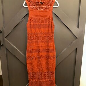 Anthropologie Rust Orange Knit Dress